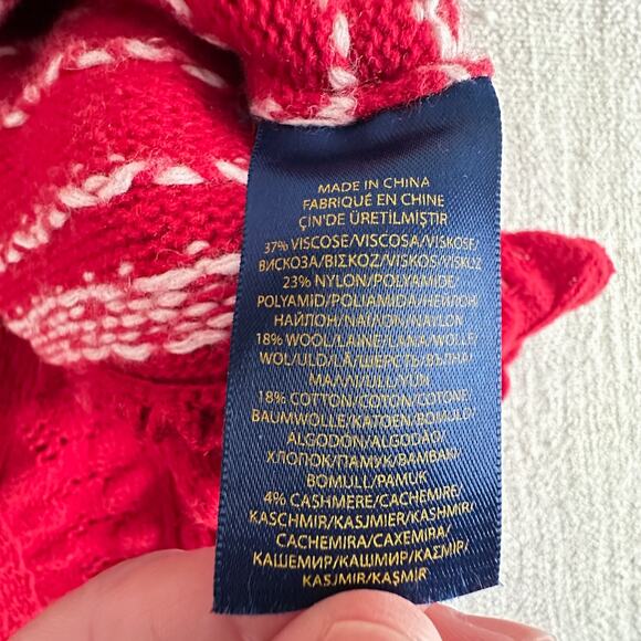 Polo Ralph Lauren Girl's Red Reindeer Sweater Dress GUC 5 - Picture 6 of 7